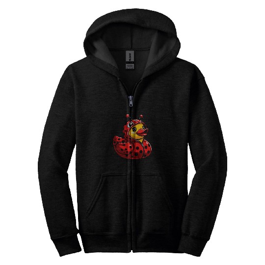 Duck Pet Ladybug Duck Lady Beetles Duckling Zip Hoodies