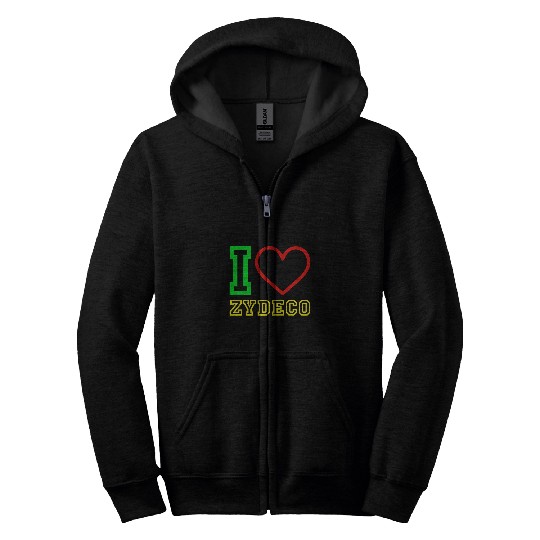 Afrocentric Colors I Love Zydeco Creole Music and Festivals Zip Hoodies