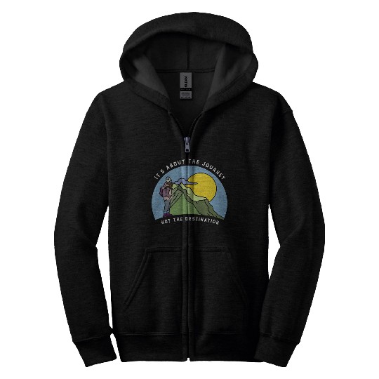 Womens hiking mountain walking journey outdoors love freedom Zip Hoodies