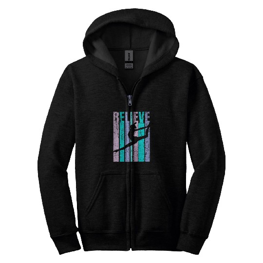 Gymnastics Gymnasts Inspirational Motivational Retro Design Zip Hoodies