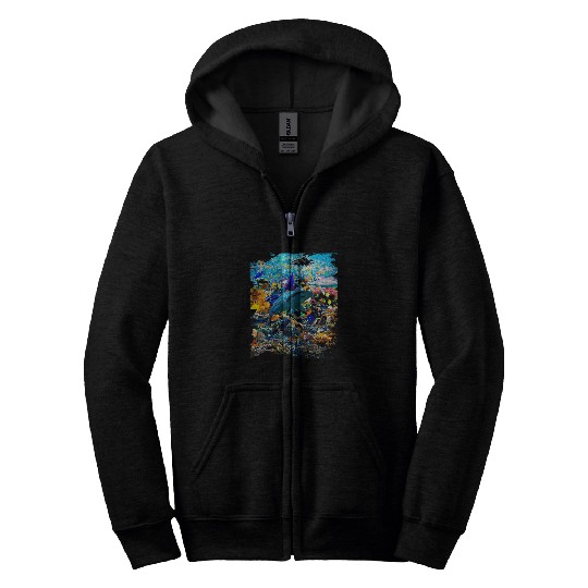 Turtle Pet Ocean Dolphin Shark Turtle Coral Sea Fish Orca Whale Reef 3 Zip Hoodies