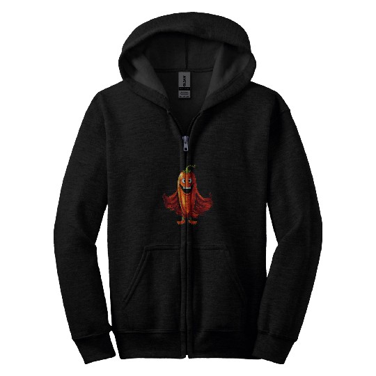 Lacrosse Gift Chili Superhero Hot Spicy Pepper Chillis Kawaii Zip Hoodies