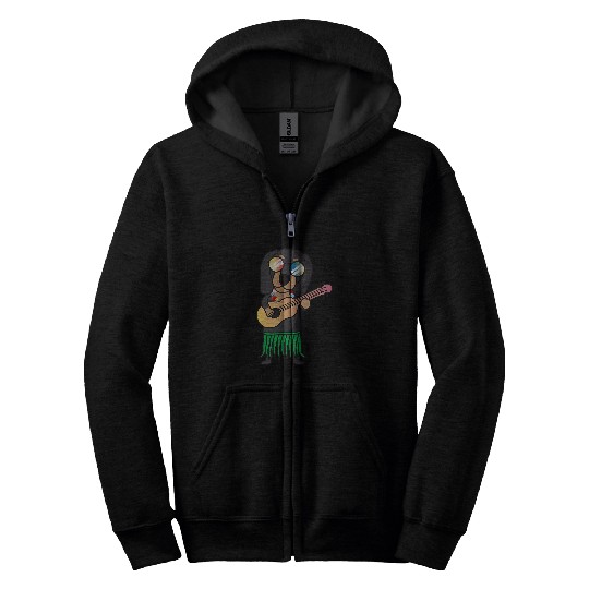 Dachshund Dog Ukulele Luau Cute Funny Hawaii Dogs Zip Hoodies