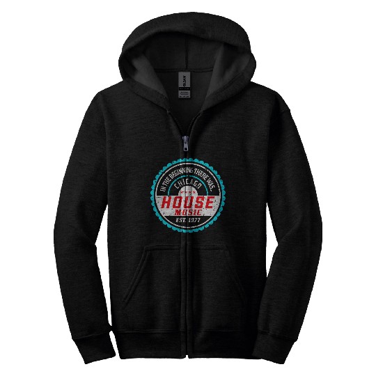 Chicago House Music 2vintages DJ Logo Zip Hoodies