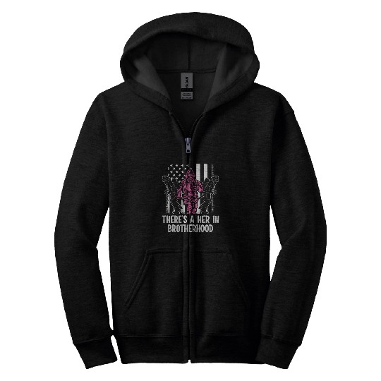 Female Firefighter Women Brotherhood Promotion Gift Zip Hoodies