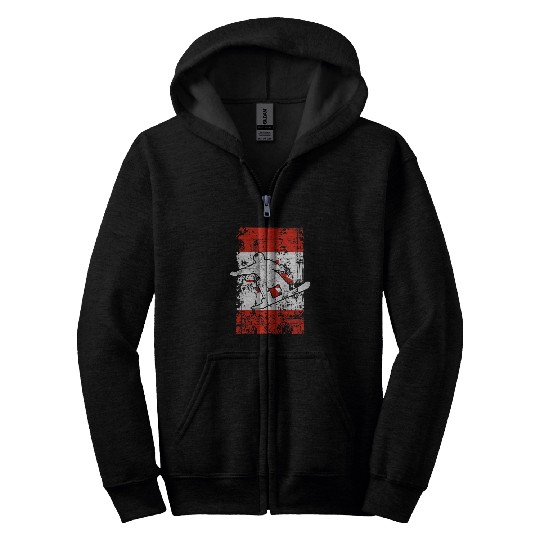 Skiing Ski Canadian Flag Snowboarding Gift Canada Day Snowboard Zip Hoodies