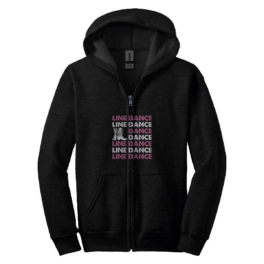 Country Line Dancing Western Dancer Cowboy Boots Graphic Zip Hoodies