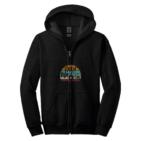 Tractor driving Farm Life With Tractor Farmer Zip Hoodies
