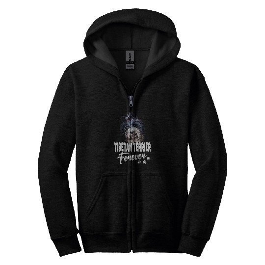 Dogs 365 Tibetan Terrier Forever Cute Dog Lover Gift Zip Hoodies