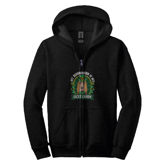 Bloodhound St Patricks Lucky Charm Mom Dad Gift Zip Hoodies