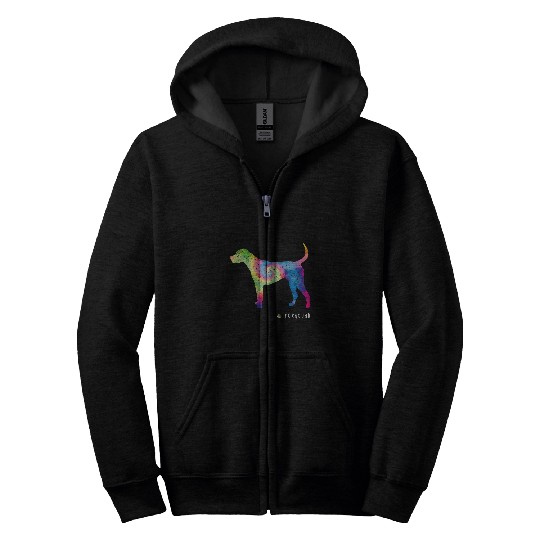 Foxhound Lover Cute Puppy Pet Dog Owner Hippy Tie Dye Zip Hoodies