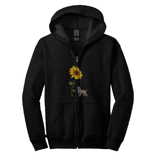 American Pit Bull Terrier You are My Sunshine Sunflower Zip Hoodies