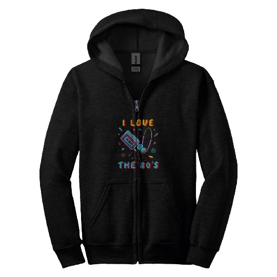 I Love The 80s Music vintages Generation 80s Music Lover Zip Hoodies