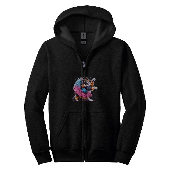 Ballerina Maine Coon Cat Dancing Zip Hoodies