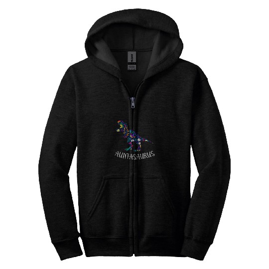 Aunts Love Dinosaurs Funny Prehistoric Reptile Pun Zip Hoodies