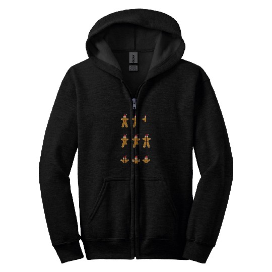 Equation Gingerbread With Santa Hat 2Christmas Math Teacher Zip Hoodies