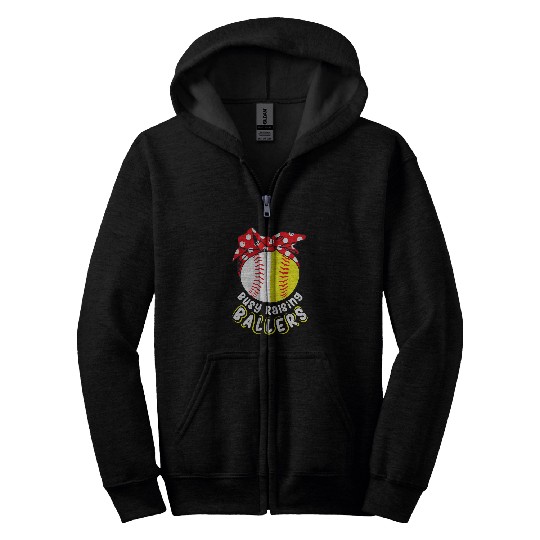 Busy Raising Ballers Women Men Baseball Dad Ball Mom Zip Hoodies