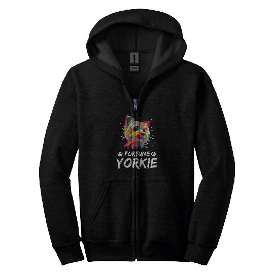 Fortune Yorkie Funny Yorkshire Terrier Humor Toy Size Dog 2 Zip Hoodies