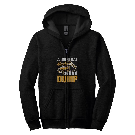 Fit for Men Dump Truck Supplies Dump Truck Driver Zip Hoodies