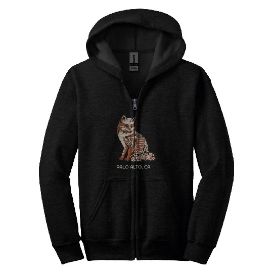 californias Palo Alto Tribal Fox Native American Zip Hoodies