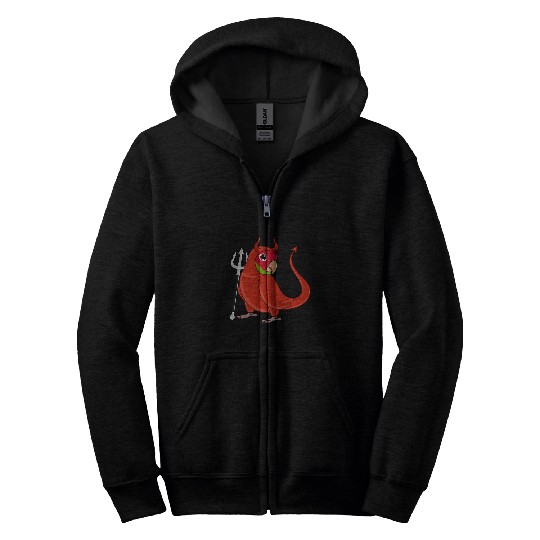 Scary Devil Costume Parrot I Cherryheaded Conure Zip Hoodies