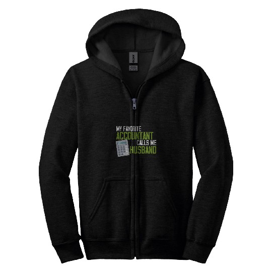 Accountant Calls Me Husband Accounting CPA Teacher Graphic Zip Hoodies