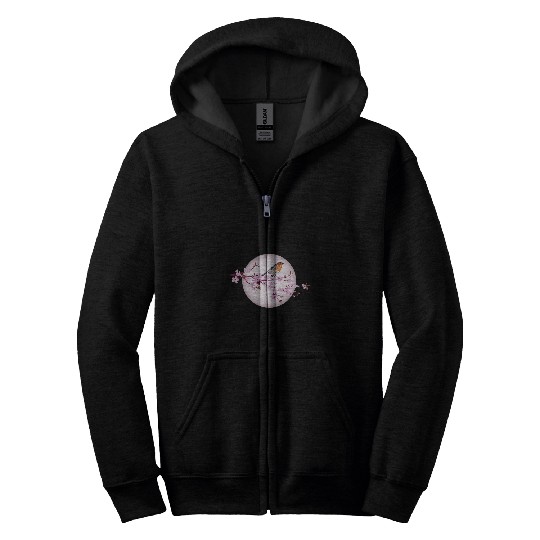 Robin enjoys cherry blossom Zip Hoodies
