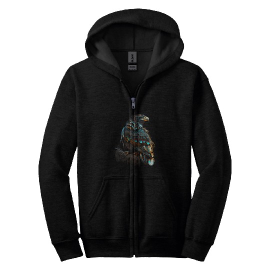 DIamond Dover Bird Native American Indian Northwest Tribal Zip Hoodies