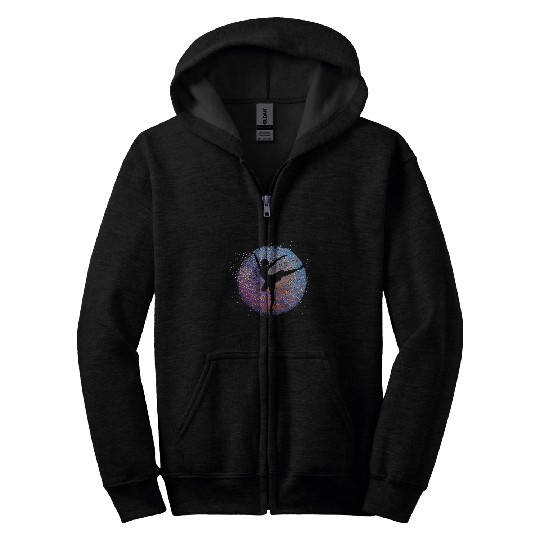 Girl Ballerina vintages Retro Ballet Style Blue Purple Funky Zip Hoodies