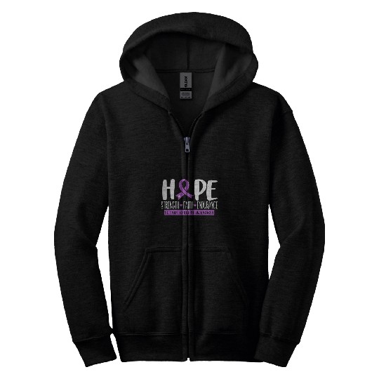 Hope Faith Strength Support Squad Epilepsy Awareness Zip Hoodies