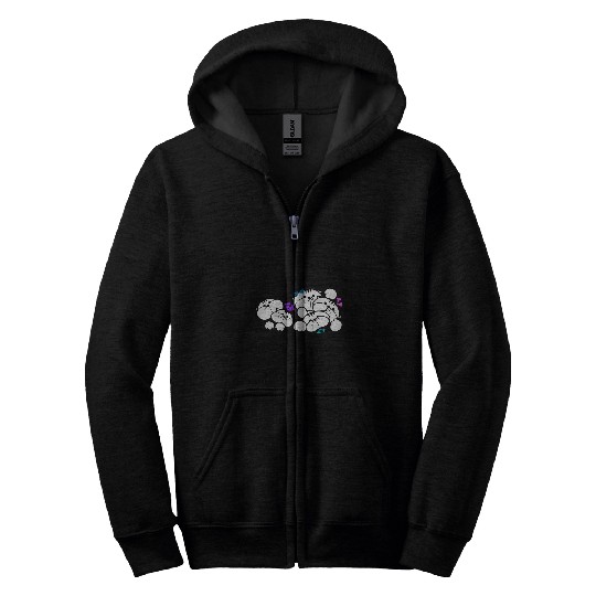 Cute cat design Cats and kittens illustration and art Zip Hoodies