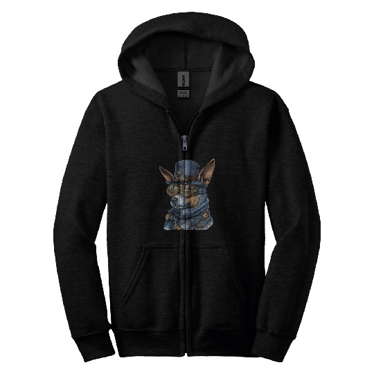 Blue Heeler Steampunk Australian Cattle Dog Zip Hoodies