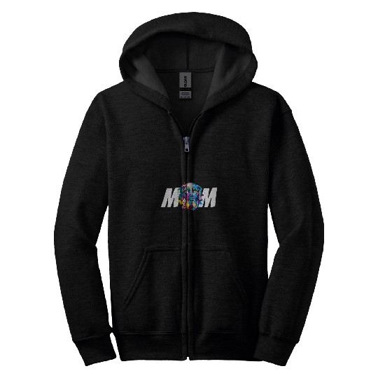 Colorful German Shorthaired Mom Dog Lovers Mothers Day Zip Hoodies