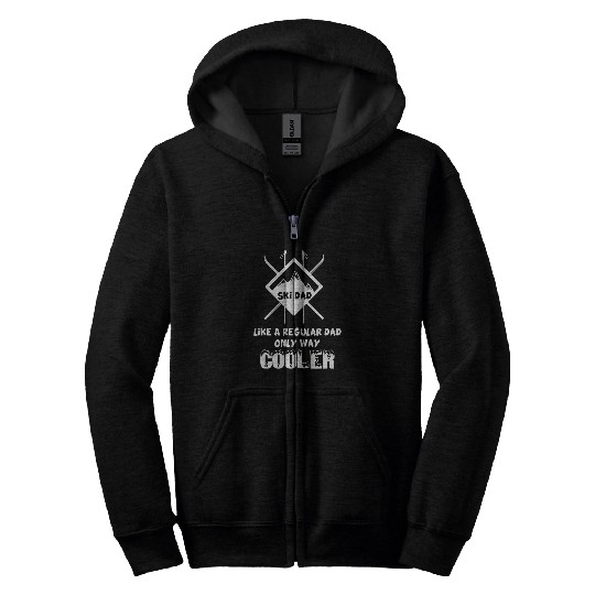 Skiing Ski Funny Skiing Father Ski Dad Zip Hoodies
