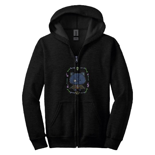 black cats And Horror Magician Feline For Halloween Fans Zip Hoodies