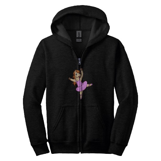 Comic horse dances ballet ballerina Zip Hoodies