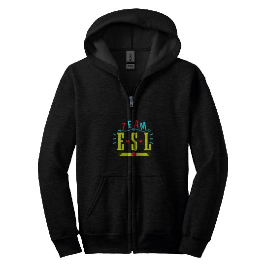 English as a Second Language Teacher Team Squad ESOL ESL 2 Zip Hoodies