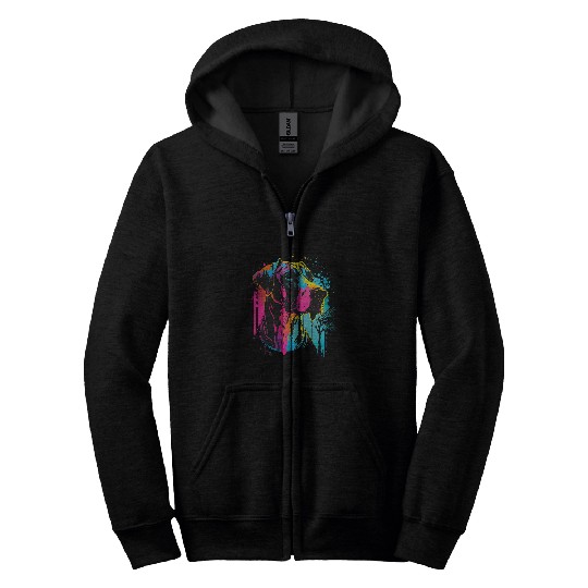 Colorful Great Dane Animal Whisperer Dog Lover Puppy Owner Zip Hoodies