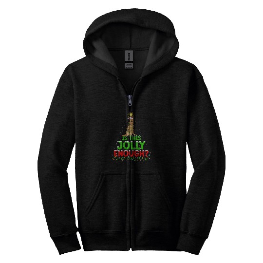 Funny Is This Jolly Enough Belgian Malinois Christmas Tree Zip Hoodies