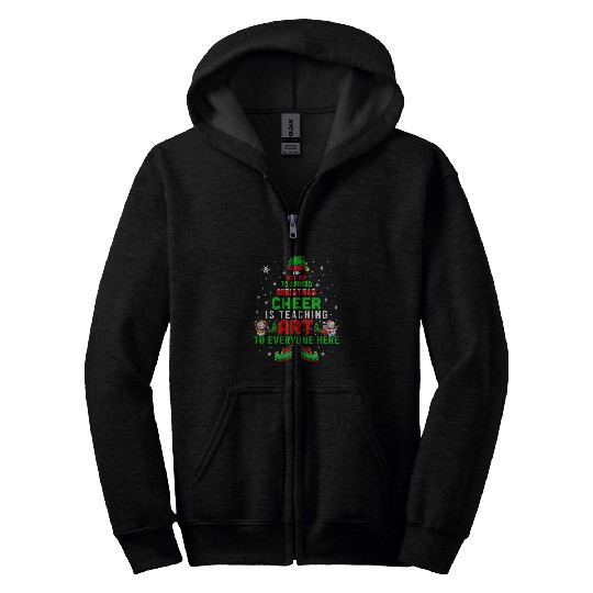 bests Way To Spread xmass Cheer Is Teaching Art Cute Elf Zip Hoodies