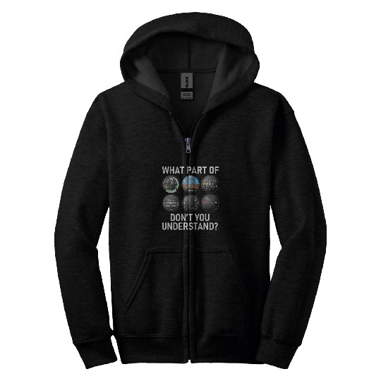 FUNNY PILOT AVIATION FLIGHT INSTRUMENT PANEL Zip Hoodies