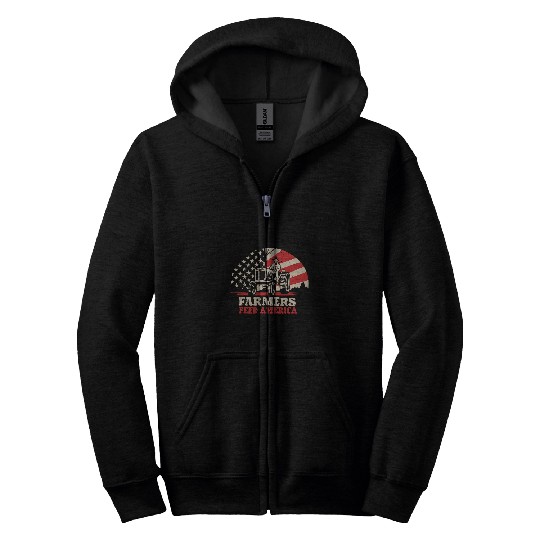 For a Farmer America Needs Farmers Feed USA support Farmers Zip Hoodies