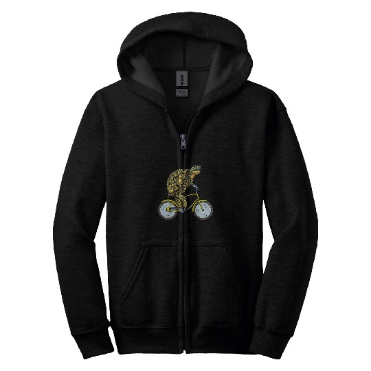 Eastern Box Turtle On Bike Cycling Zip Hoodies