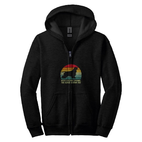 Mens Funny vintages bests Cocker Spaniel Dad Ever Fathers Day Zip Hoodies