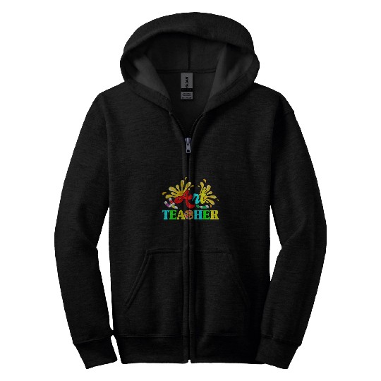 Art Teacher School Creative Artist Zip Hoodies
