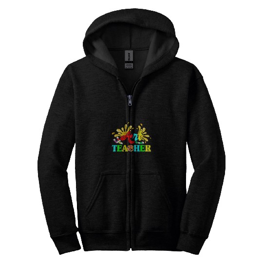 Art Teacher School Creative Artist Zip Hoodies