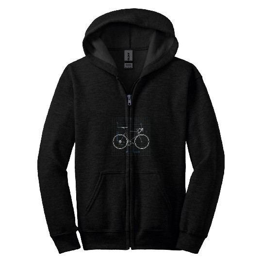 Bicycle Instructions Mountain Bike Biker Cycling Cyclist Zip Hoodies