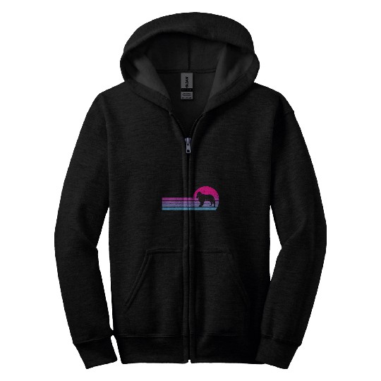 English Springer Spaniel Dog vintages 70s 80s Retro Dog Lover Zip Hoodies