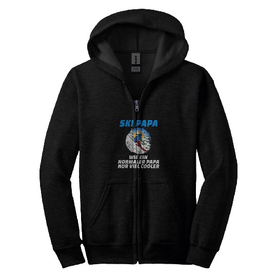 Skiing Ski mountains skiing funny dad gift Zip Hoodies