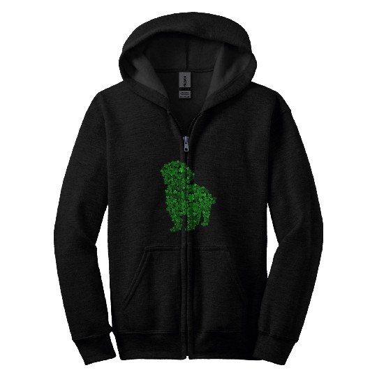 Shih Tzu Dog Shamrock Leaf St Patrick Day Zip Hoodies